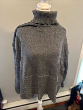 GAP Charcoal Gray Sparkle Turtleneck Sweater